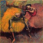 Famous Yellow Paintings - Two Dancers in Yellow and Pink
